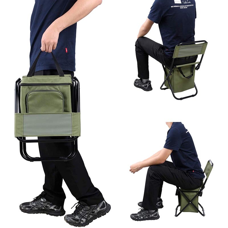 Folding Camping Oxford Footstool with Storage Bag